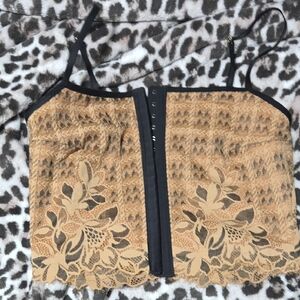 Aerie Tan Lace Camisole Top